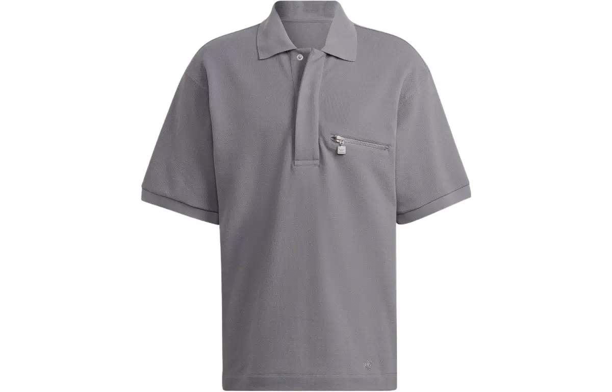 Adidas Originals TIE-BREAK POLO Shirts Men's Light Gray Polo Collar Moderate Straight Fit