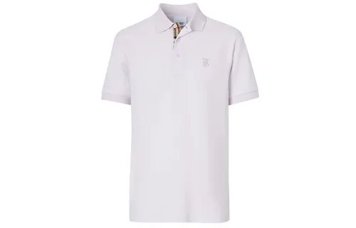 Burberry Polo Shirts Men's Light Purple Polo Collar Moderate Straight Fit