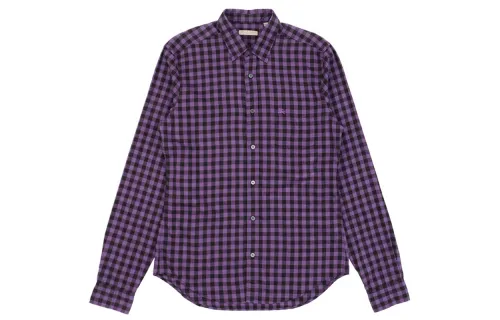 Burberry Shirts Men's Purple Lapel Moderate Shirt