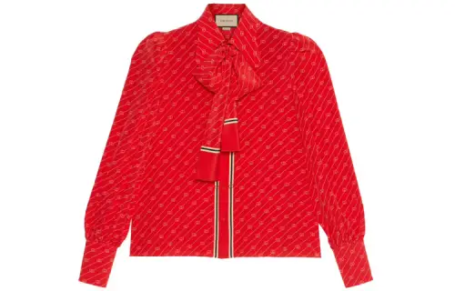 GUCCI Shirts Men's Red Pointed Collar Moderate Other
