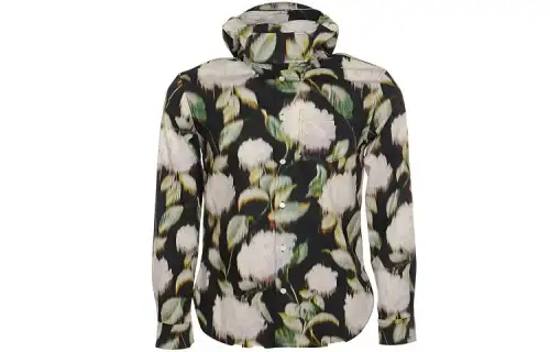 KENZO Shirts Men's Black Lapel Moderate Shirt