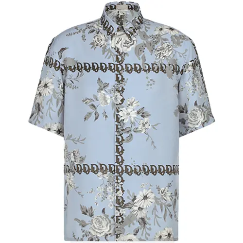DIOR Quarterly New Products Shirts Men's Blue Polo Collar Moderate Other