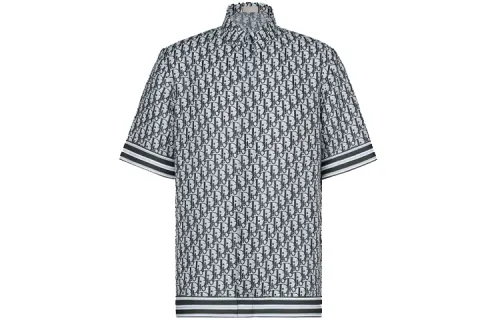 DIOR Quarterly New Products Shirts Men's Gray Blue Lapel Moderate Other