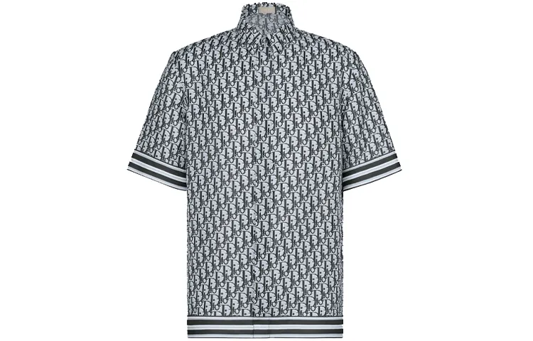 DIOR Quarterly New Products Shirts Men's Gray Blue Lapel Moderate Other