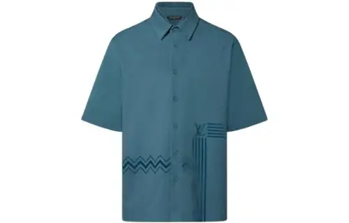 LOUIS VUITTON Pre Owned Flock print Chevron Shirt