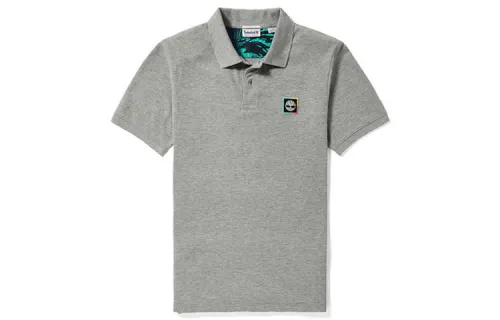 Timberland Polo Shirts Men's Medium Heather Gray Polo Collar Moderate Straight Fit