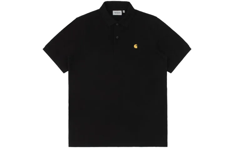 Carhartt WIP SS21 Chase Pique Polo Chase Polo Shirt Men's Black