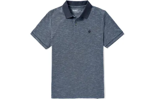 Timberland Polo Shirts Men's Blue Polo Collar Moderate Straight Fit