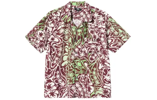 Stussy Shirts Unisex Red Cuban Collar Moderate Shirt