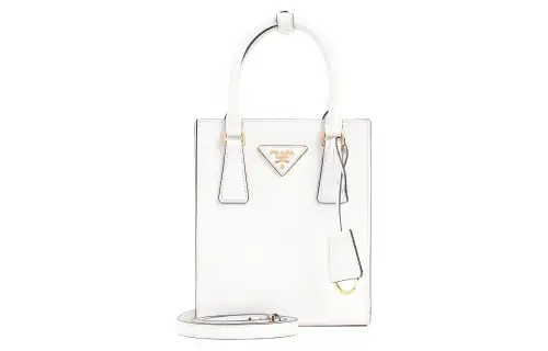 PRADA Saffiano Calfskin Shoulder Bag, Crossbody Bag, Handbag Women's White