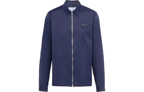 PRADA Shirts Men's Dark Blue Lapel Moderate Shirt
