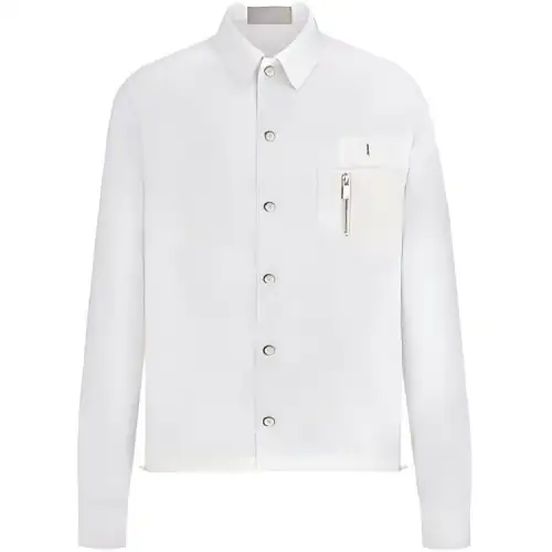 DIOR X Sacai Dior Quarterly New Products Shirts Men's White Lapel Moderate Shirt