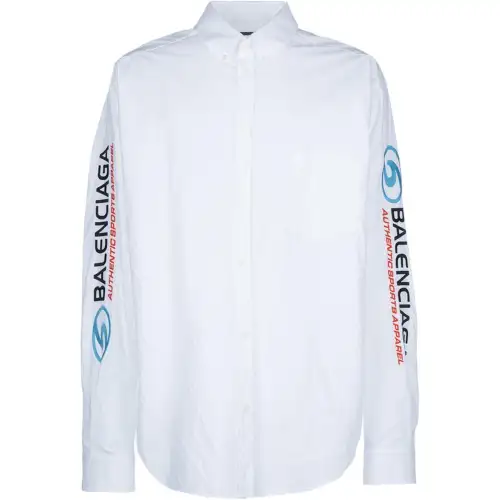Balenciaga Logo Printed Long Sleeved Shirt