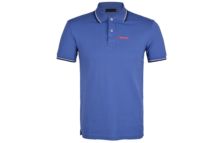PRADA Polo Shirts Men's Polo Collar Moderate Straight Fit