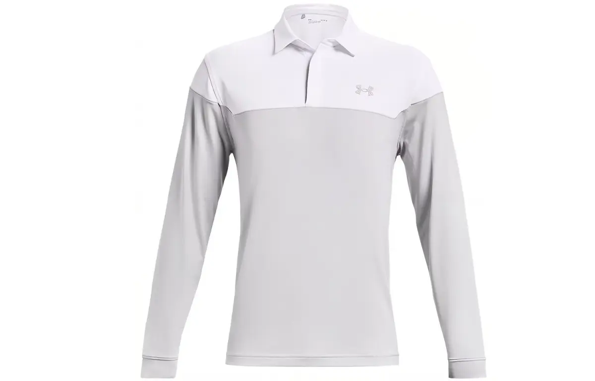 Under Armour Polo Shirts Men's White Polo Collar Moderate Straight Fit