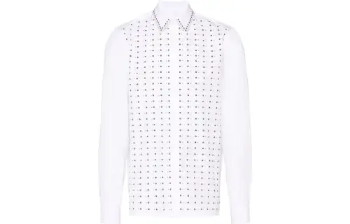 PRADA Shirts Men's White Lapel Moderate