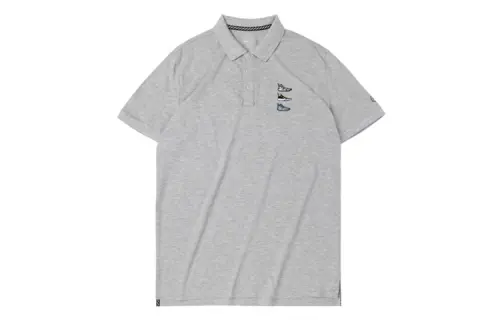 Li Ning Polo Shirts Men's Gray Polo Collar Moderate Straight Fit
