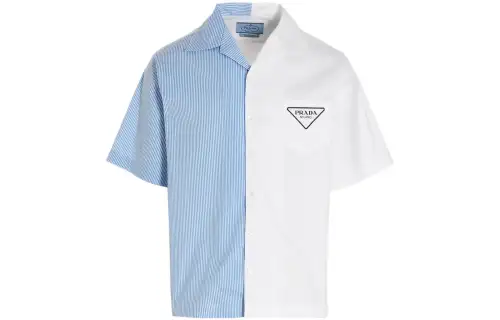 PRADA Shirts Men's Multicolor Cuban Collar Moderate Other