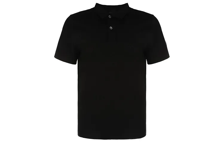 PRADA Polo Shirts Men's Black Polo Collar Moderate Straight Fit