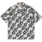 GUCCI Shirts Men's Black Cuban Collar Moderate Other