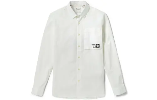 Timberland Shirts Men's White Square Collar Moderate Shirt