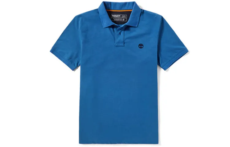 Timberland Polo Shirts Men's Navy Blue Polo Collar Moderate Straight Fit