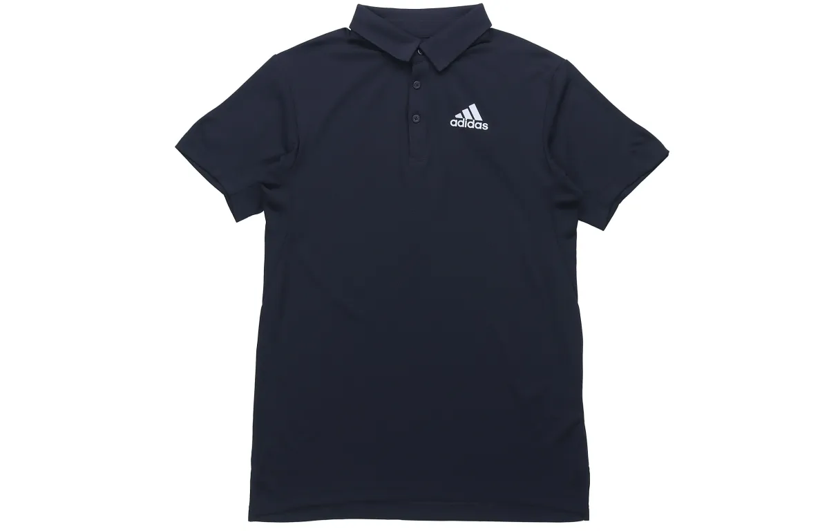 Adidas Polo Shirts Men's Blue Polo Collar Moderate Straight Fit