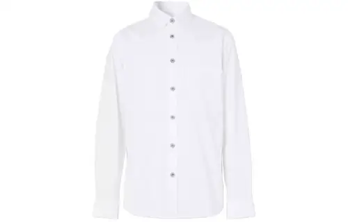 Burberry Shirts Men's White Lapel Moderate Shirt