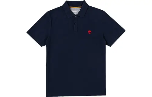 Timberland Polo Shirts Men's Dark Royal Blue Polo Collar Moderate Straight Fit