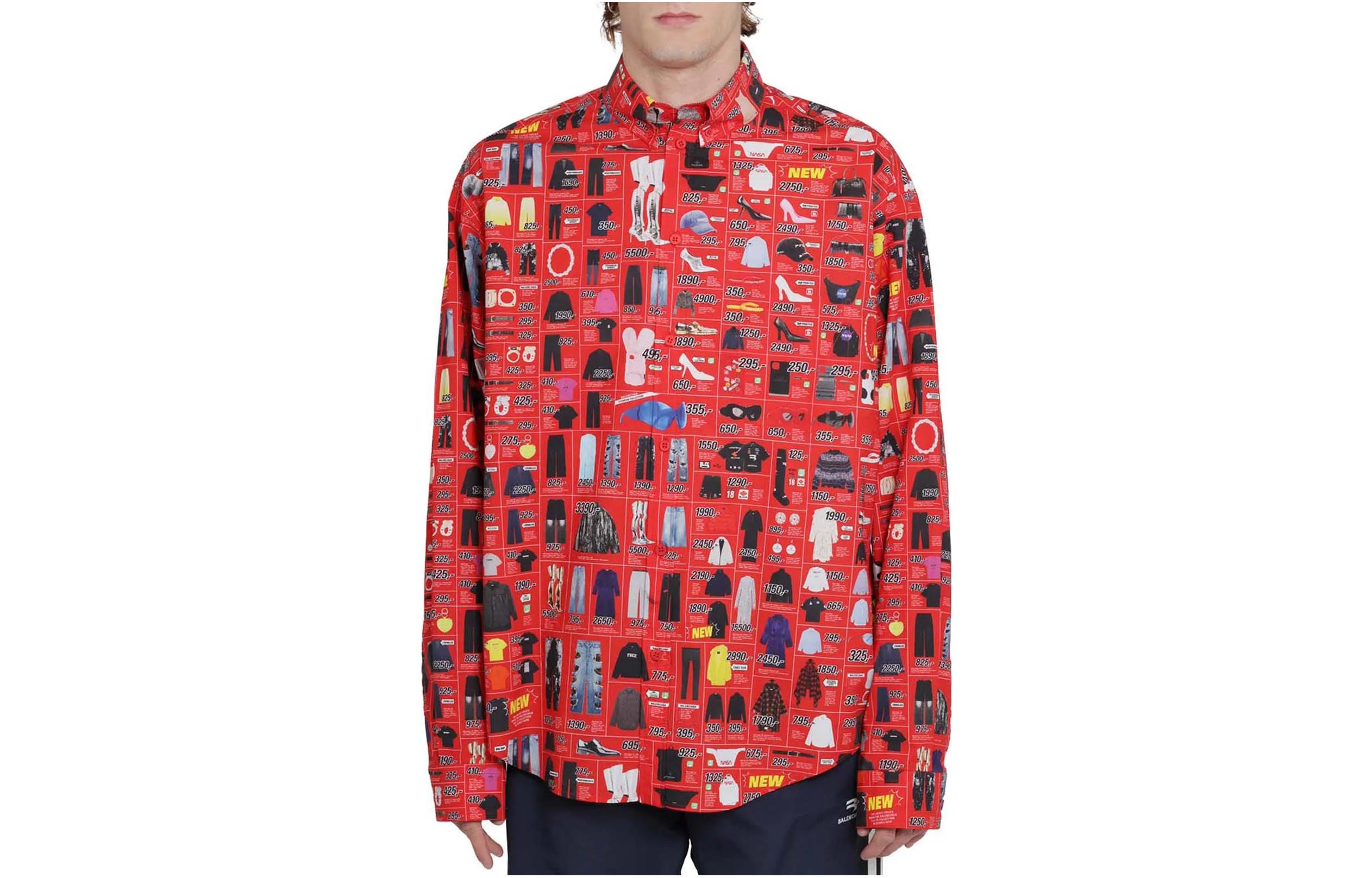 Мужская рубашка Balenciaga Balenciaga SS22 (красная)