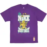 Nike T Shirts Men's Purple Crew Neck Moderate Straight Fit