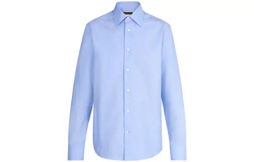 LOUIS VUITTON New Quarterly Products Of LV Shirts Men's Blue Lapel Moderate Other