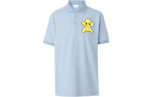 Burberry Monster Graphic Cotton Oversized Polo Shirt 'Light Blue'