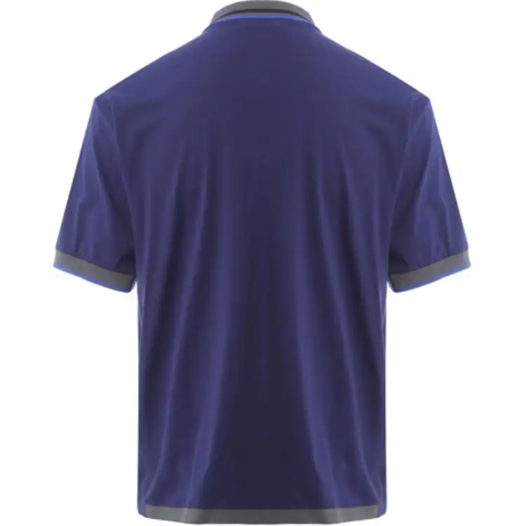 PRADA Polo Shirts Men's Dark Blue Polo Collar Moderate Straight Fit