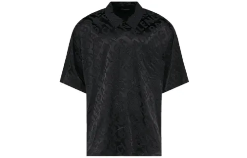 Balenciaga Shirts Men's Black Lapel Moderate Shirt