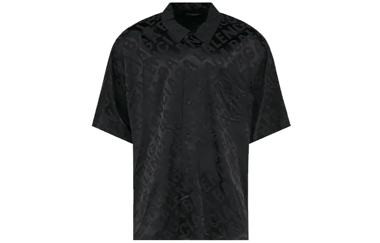 Balenciaga Shirts Men's Black Lapel Moderate Shirt