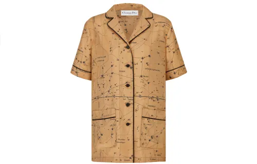 DIOR Shirts Unisex Yellow Cuban Collar Moderate Shirt