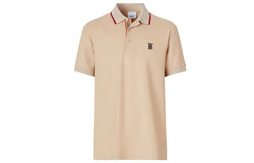 Burberry Monogram Motif Polo Shirt Men's Beige