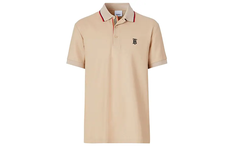 Burberry Monogram Motif Polo Shirt Men's Beige