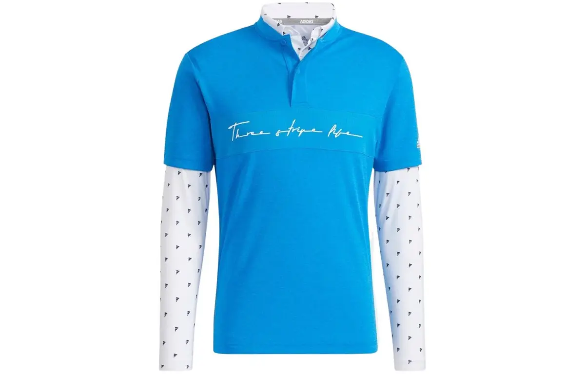 Adidas Polo Shirts Men's Blue Polo Collar Moderate Straight Fit
