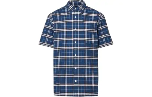 Burberry Shirts Men's Blue Lapel Moderate Shirt
