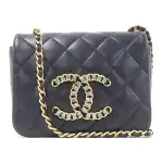 CHANEL Lambskin Flap Bag, Shoulder Bag, Crossbody Bag Women's Black