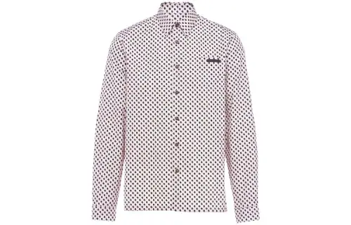 PRADA Shirts Men's Light Pink Pointed Collar Moderate Shirt