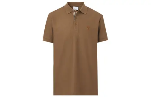 Burberry Polo Shirts Men's Khaki Polo Collar Moderate Straight Fit