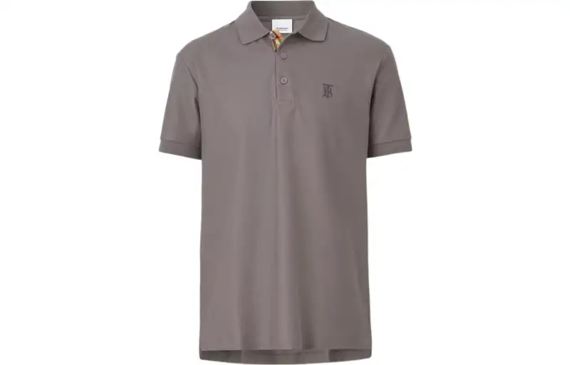 Burberry Polo Shirts Men's Seal Gray Polo Collar Moderate Straight Fit