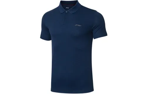 Li Ning Polo Shirts Men's Heather Gray Guangdong Blue Polo Collar Moderate Other