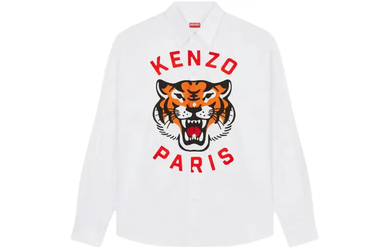 KENZO Logo Tiger Printed Buittoned Shirt