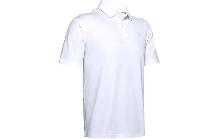 Under Armour Polo Shirts Men's White Polo Collar Moderate Straight Fit