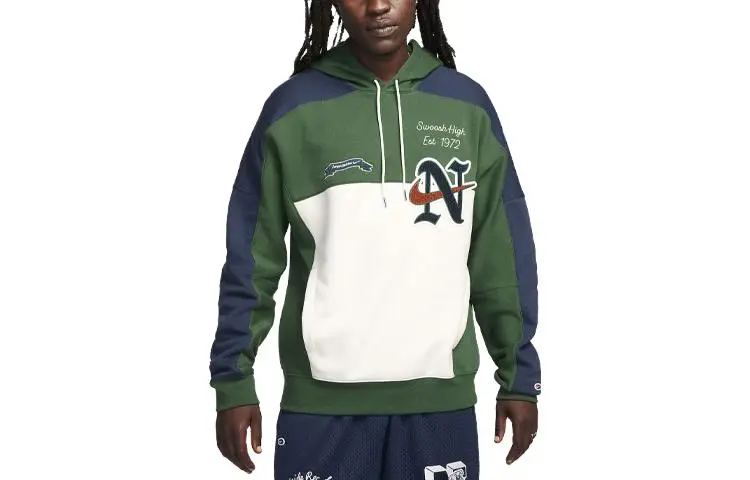 Nike Sweatshirts Men's Green Hooded Moderate Regular