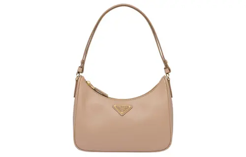 PRADA Leather Handbag, Shoulder Bag Women's Beige